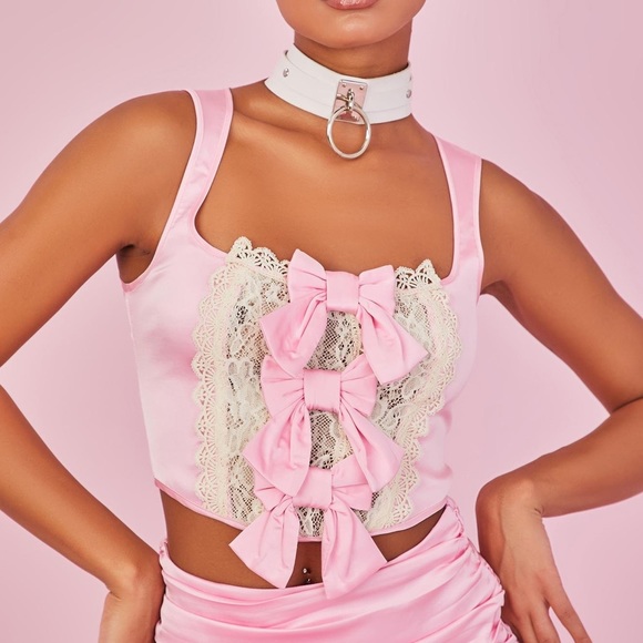 Dolls Kill | Tops | Dolls Kill Sugar Thrillz Light Pink Bow Corset Top |  Poshmark
